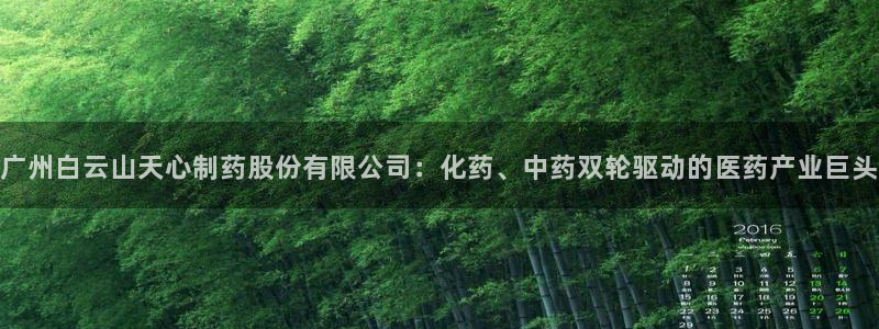 老哥吧九游会下架吗：广州白云山天心制药股份有限公司：化药、中药双轮驱动的医药产业巨头