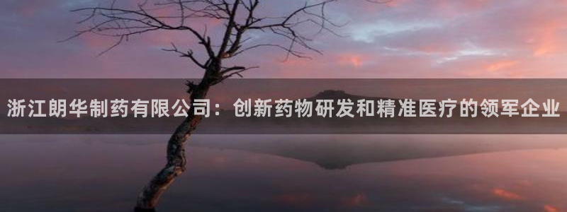 九游老哥俱乐部官网登录入口：浙江朗华制药有限公司：创新药物研发和精准医疗的领军企业