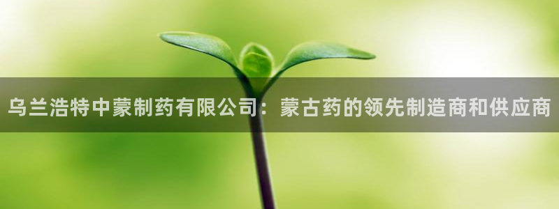 ag九游会老哥俱乐部：乌兰浩特中蒙制药有限公司：蒙古药的领先制造商和供应商