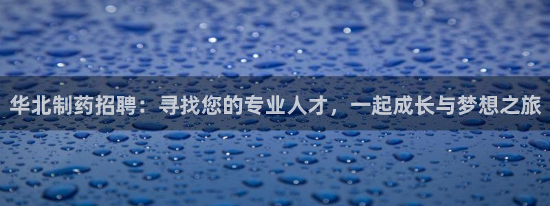 ag九游老哥俱乐部：华北制药招聘：寻找您的专业人才，一起成长与梦想之旅