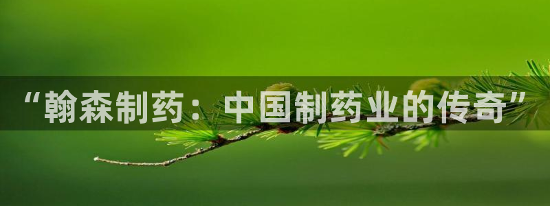 ag九游会老哥：“翰森制药：中国制药业的传奇”